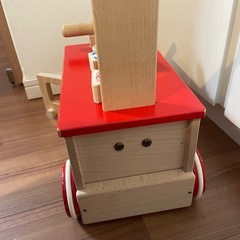 【おもちゃまとめ売り】アンパンマン  国産　木のかたちあわせバス　手押し車　積み木付きの画像