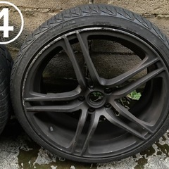 19インチ ホイール 4本 アウディ R8 純正タイプ ラバーペイント PCD112 ハブ57.1　引き取りのみの画像
