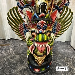 希少な木彫りガルーダとヨーガ特大の画像