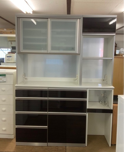 【引き取り限定・中古品】　綾野製作所　ラクシア　キッチンボード 外形寸法:幅1500&times;奥行450&times;高さ2020 (mm)