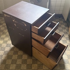 【収納力◎】木製4段キャビネット｜キャスター付き・書類整理に便利！の画像