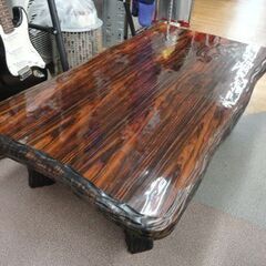 縞黒檀 座卓 ローテーブル 幅134×奥行73×高さ34㎝ 和家具 和室 座敷机 札幌市 西岡店の画像