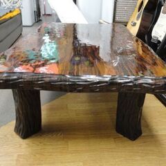 縞黒檀 座卓 ローテーブル 幅134×奥行73×高さ34㎝ 和家具 和室 座敷机 札幌市 西岡店の画像