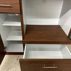 ★リユースのサカイ高崎店★TJ12931  レンジボード 白/茶 H190×D45×W89.5 クリーニング済みの画像