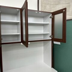 ★リユースのサカイ高崎店★TJ12931  レンジボード 白/茶 H190×D45×W89.5 クリーニング済みの画像