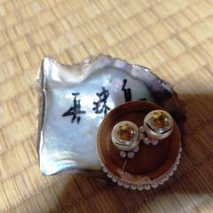 昭和初期レトロ 置物　真珠 パール シェル　貝殻付き　 ミキモト真珠島の画像