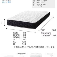 シングルマットレス(目立った傷や汚れなし)の画像