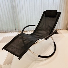 黒 メッシュ リング ロッキングチェア ヘッドレスト付 折り畳み 浮遊椅子 黒 メッシュ リング ロッキングチェア ヘッドレスト付 折り畳み 浮遊