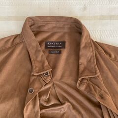ZARAMAN製　半袖シャツ　メンズ：Ｌサイズ　茶色の画像