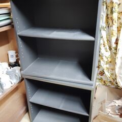 しっかりした黒カラーボックス2段　2個の画像