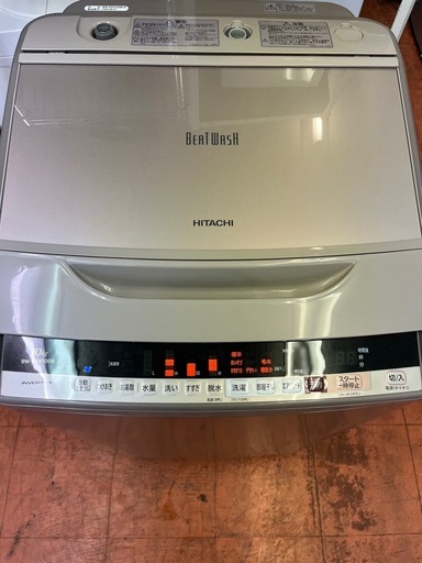 洗濯機日立beatwash 17年10kg BW-KSV100B 50-60Hz 仙台市内無料配達設置