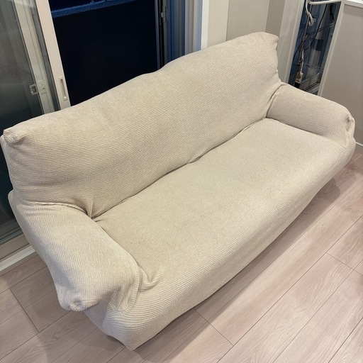 【ニトリ】3人掛けソファ　ソファカバー付き