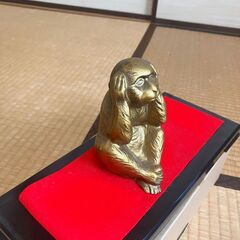 金属工芸品「三猿」見ざる，言わざる，聞かざるの画像