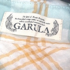 GARULA 水色 チェック柄 シャツ Mサイズの画像
