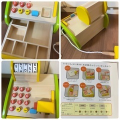 【おもちゃまとめ売り】森のくるくるピッピ！レジスター　お買い物ごっこ　おままごと　木製レジの画像