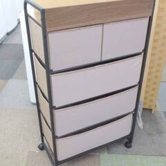 ファブリックチェスト 幅58cm 3段 引き出し ブラウン 茶 リビング収納 衣類収納 布製 タンス札幌 北20条店の画像