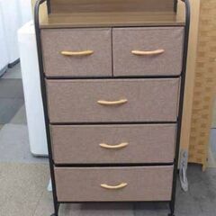 ファブリックチェスト 幅58cm 3段 引き出し ブラウン 茶 リビング収納 衣類収納 布製 タンス札幌 北20条店の画像