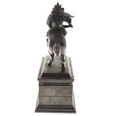 騎馬武将像 置物 インテリア 彫像 ブロンズ調 昭和レトロ アンティークの画像