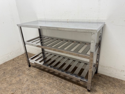 アズマ　azuma　業務用　ステンレス　作業台　２段スノコ　厨房　飲食店　W１２００ｘD４５０ｘH８００ｍｍ