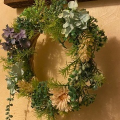 リース　紫陽花　ガーベラの画像