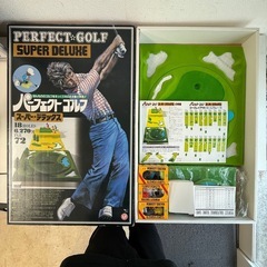 パーフェクトゴルフ SUPER DELUXE／PERFECT★GOLF スーパー・デラックス 18ホール 昭和レトロ 卓上ゴルフゲーム 付属多め 箱入り 動作未確認 現状渡しの画像