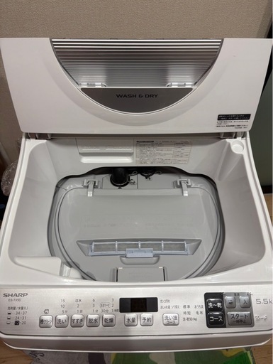 シャープ ES-TX5D 全自動洗濯乾燥機（5kg・乾燥機能付き・動作確認済）