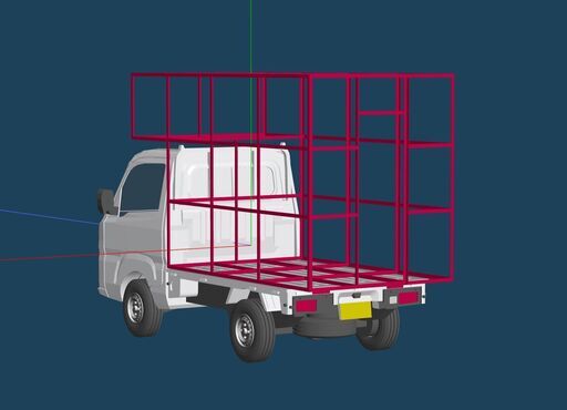 軽トラキャンピングシェル金属フレーム製作　キャンピングカー