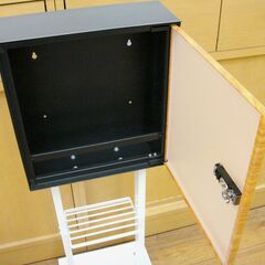 ★未使用 組立完成品★ ヤマソロ 木目調 2wayポスト 壁掛けポスト arble アーブル ＋ 2本脚スタンド TIERRA ティエラ セットの画像