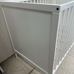 ★リユースのサカイ高崎店★TJ12944  ベビーベッド 白 H78.5×D65×W123.5 クリーニング済みの画像