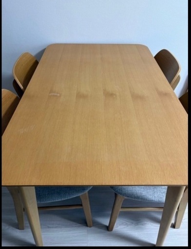 値下　[幅120] ダイニングテーブルセット 4人掛け（5点）突板  LOWYA ※椅子は2脚