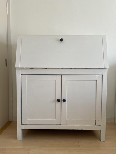 IKEA HEMNES ビューローデスク ダークグレーからホワイトの塗装替え