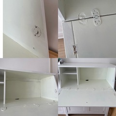 IKEA HEMNES ビューローデスク ダークグレーからホワイトの塗装替えの画像