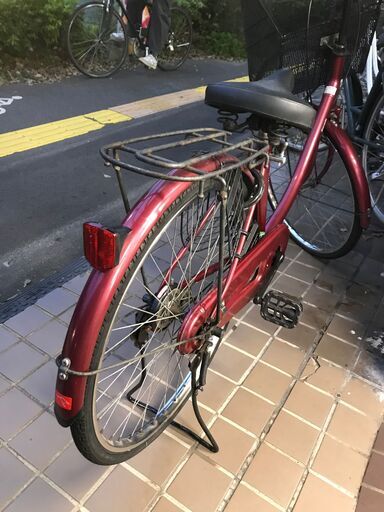 リサイクルショップどりーむ鹿大前店　No.465　22272W　赤色　24インチ　ダイナモタイプライト付き　鍵付き　シティサイクル