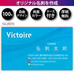 名刺印刷 100枚 両面 フルカラー 紙ケース付 No.0076