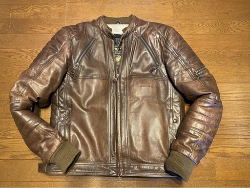 ブラックカフェロンドン　ブラウンレザー　ライダース　本革