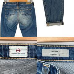 美品 AG Adriano Goldschmidt エージー アドリアーノ ゴールドシュミット その他 オールシーズン デニムパンツ コットン ブルー メンズ 27 ダメージデニム【古着】【中古】の画像