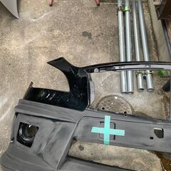 売れました❗Y51 KNY51 KY51 フーガ 前期 純正フロントバンパー 黒 H-style 新品フロントリップ付き 加工ベースの画像