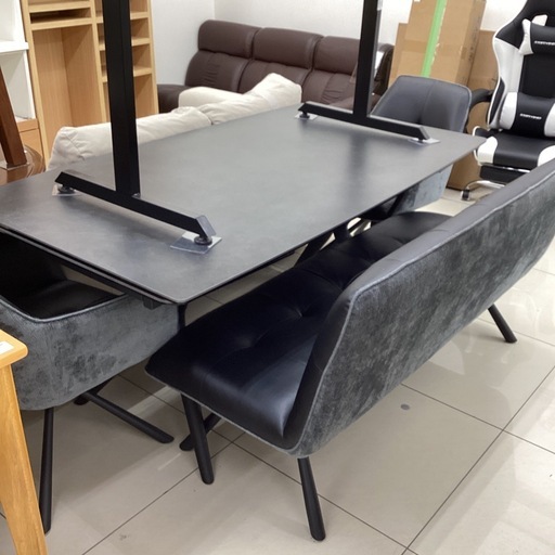 ベンチダイニング4点セット かねたや家具 セラミック天板