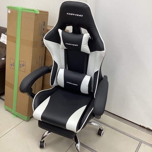 ゲーミングチェア CORVINO ブラック×ホワイト