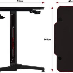 【引取急募】【ゲーミングデスク】Victone 140cm ブラック マウスパッド付きの画像