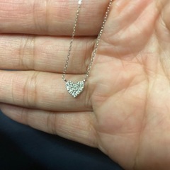 K18WG ハート型ダイヤネックレスの画像