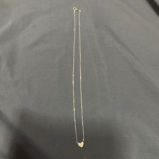 K18WG ハート型ダイヤネックレス