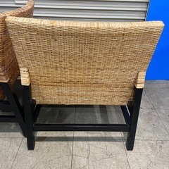 ラタン 椅子 ローチェア 木製 アジアンデザイン イスの画像