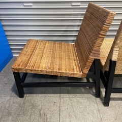 ラタン 椅子 ローチェア 木製 アジアンデザイン イスの画像