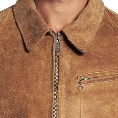 Suede Leather Jacket with Shirt Collar シャツカラーのスエードレザージャケットの画像