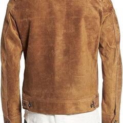 Suede Leather Jacket with Shirt Collar シャツカラーのスエードレザージャケットの画像