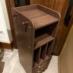 木製 キャスター付き ランドセル収納ラックの画像