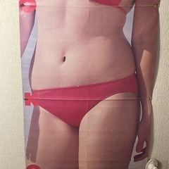 河合奈保子　ジャンボポスター　赤ビキニの画像