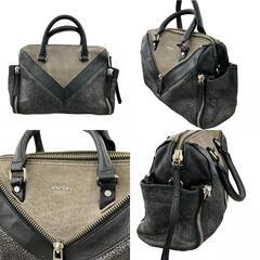 186000 現状品 DIESEL ディーゼル  レザー2way ショルダーバッグ ブラック　グレー [0000000001734]の画像