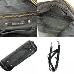 186000 現状品 DIESEL ディーゼル  レザー2way ショルダーバッグ ブラック　グレー [0000000001734]の画像
